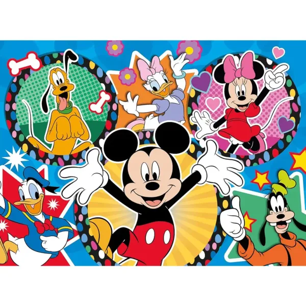 Mickey Mouse a jeho přátelé 2 v 1 24dílné Eco mini puzzle a omalovánky 35x25 cm - Lisciani obrázek 2