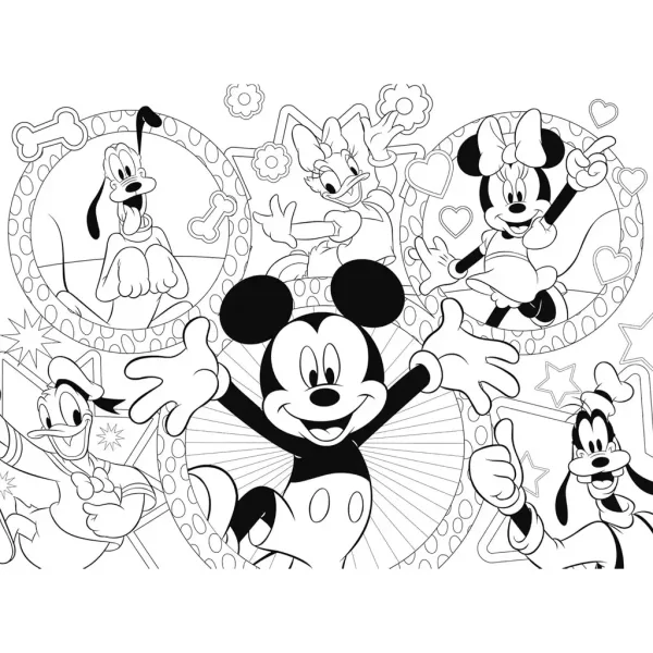 Mickey Mouse a jeho přátelé 2 v 1 24dílné Eco mini puzzle a omalovánky 35x25 cm - Lisciani obrázek 3