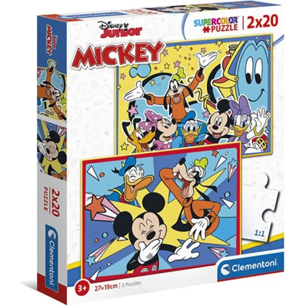 Mickey Mouse a jeho přátelé Supercolor puzzle 2 v 1, 2x20 dílků - Clementoni obrázek 1