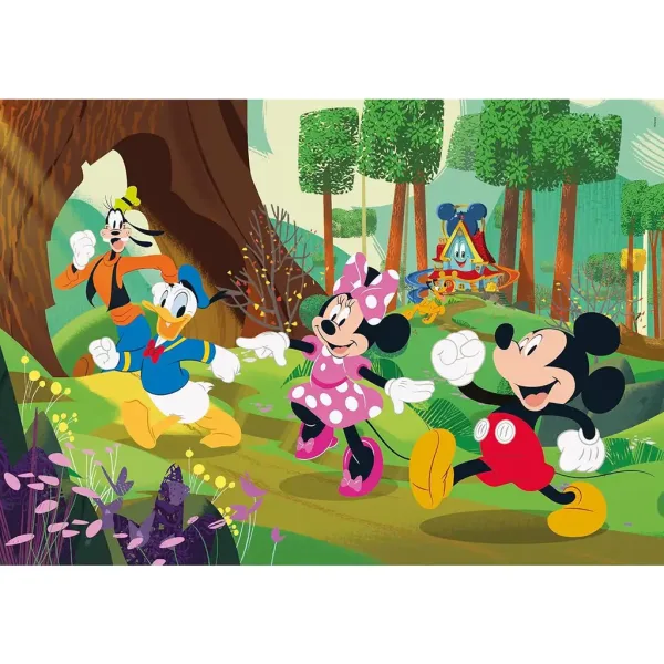 Mickey Mouse a jeho přátelé lesní dobrodružství 104dílné maxi supercolor puzzle - Clementoni obrázek 2
