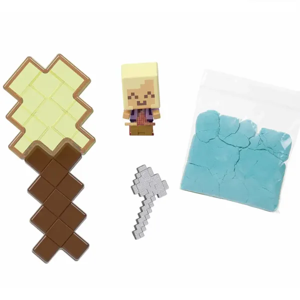 Minecraft: Odhalení minifigurky Zlatovlasého námořníka ve žlutém mečovém pouzdře - Mattel obrázek 6