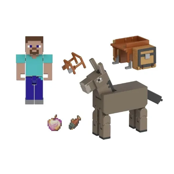 Minecraft: Sada figurek Steve a osel - Mattel obrázek 2