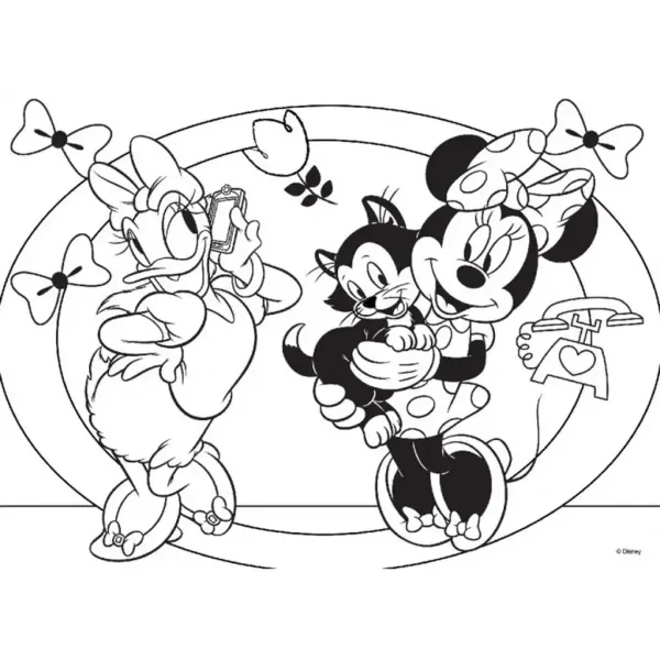 Minnie Mouse 2 v 1 maxi 24dílné puzzle a omalovánka 70x50 cm - Lisciani obrázek 2