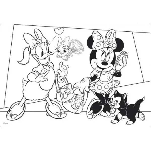 Minnie Mouse 2 v 1 maxi 2x24dílné puzzle a omalovánka 50x35cm - Lisciani obrázek 2