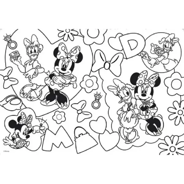 Minnie Mouse 2 v 1 maxi 2x24dílné puzzle a omalovánka 50x35cm - Lisciani obrázek 3