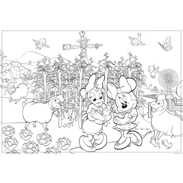 Minnie Mouse 2 v 1 maxi puzzle 150 dílků a omalovánka 70x50 cm – Lisciani obrázek 2
