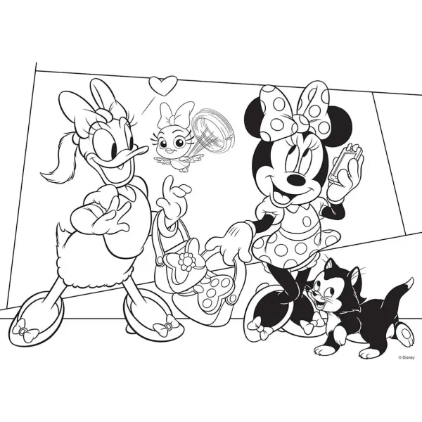 Minnie Mouse 2 v 1 maxi puzzle a omalovánka 35 dílků, 70x50 cm – Lisciani obrázek 2