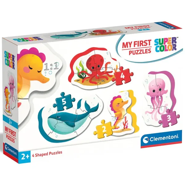 Moje první puzzle: 4 v 1 podvodní zvířata Supercolor dětské puzzle - Clementoni obrázek 1