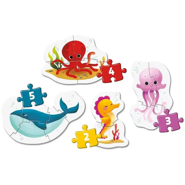 Moje první puzzle: 4 v 1 podvodní zvířata Supercolor dětské puzzle - Clementoni obrázek 2