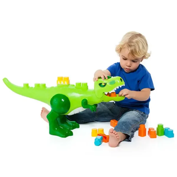 Molto: Stavebnice bloků s gigantosaurem, sada stavebních bloků s dinosaurem a zvukem, 30 kusů obrázek 3