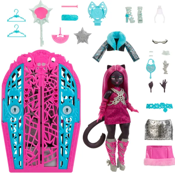 Monster High: Strašidelná tajemství nejlepších přátel – Hrůzné pátrání Tajemství Hauntlywoodu Catty Noir panenka - Mattel obrázek 4