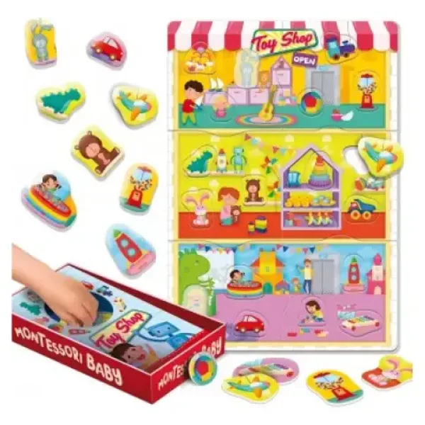 Montessori: Baby Box dovednostní vkládací puzzle - Moje hračky obrázek 2