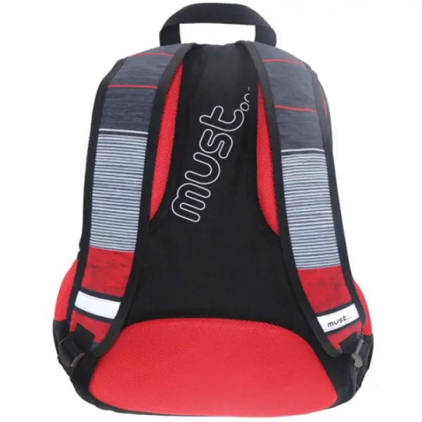 Must: Červeno-černý školní batoh 2 v 1 se čtyřmi přihrádkami 47x25x33cm obrázek 2