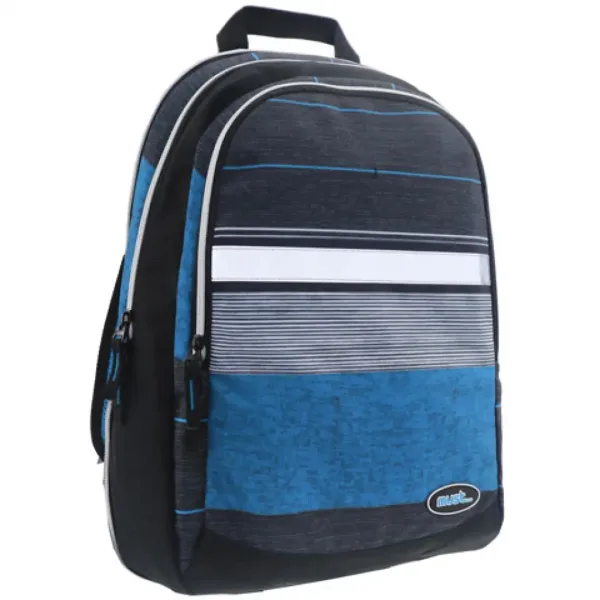 Must: Modro-černý školní batoh 2 v 1 se čtyřmi přihrádkami 47x25x33cm obrázek 3