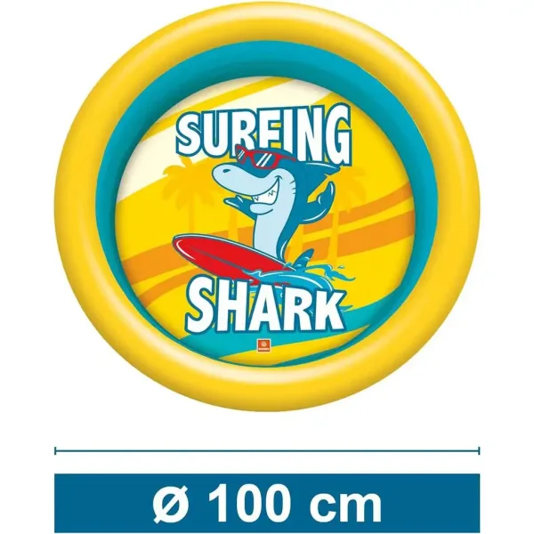 Nafukovací bazén se vzorem žraloka, 2 kruhy, 100 cm - Mondo Toys obrázek 3