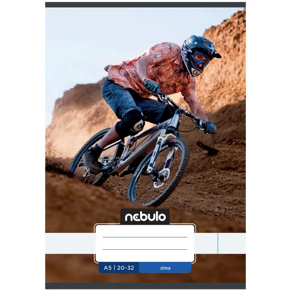 Nebulo: Sešit A5, 20 listů, linkovaný, s horským cyklistou, sešitý. obrázek 1