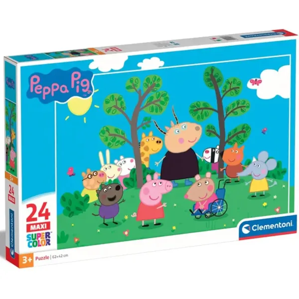 Peppa Pig a její přátelé 24dílné maxi supercolor puzzle - Clementoni obrázek 1