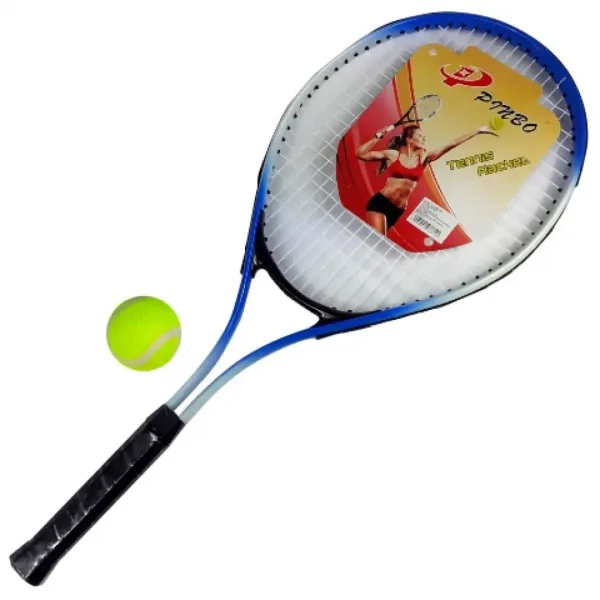 PinBo 63cm kovová tenisová pálka s tenisovým míčkem v tašce. obrázek 2