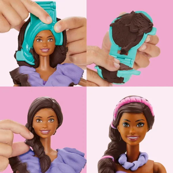 Play-Doh: Barbie Fashionista sada s plastelínou na výrobu vlnitých šatů s panenkou - Hasbro obrázek 3