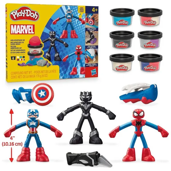 Play-Doh: Marvel Hrdinská dobrodružství sada modelíny s 3 figurkami - Hasbro obrázek 2