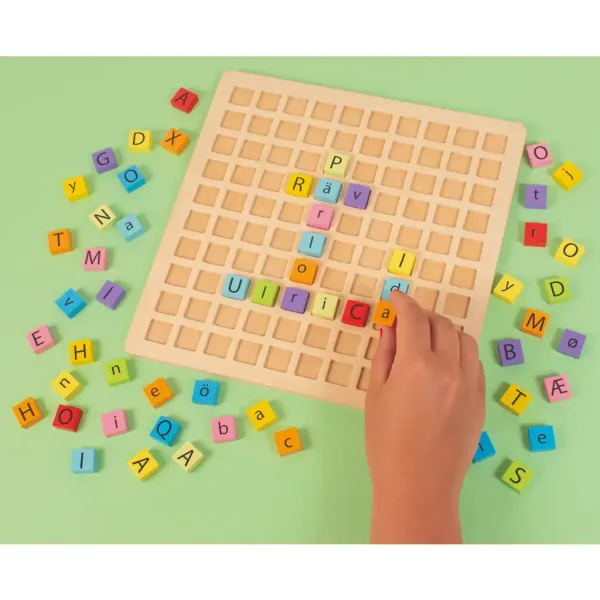 PlayBox: ABC barevná dřevěná vzdělávací hračka 25x25cm obrázek 2