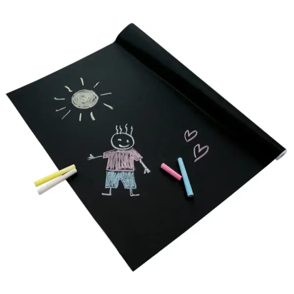 PlayBox: Černá křídová tabule v roli s barevnými křídami 200x45cm obrázek 2