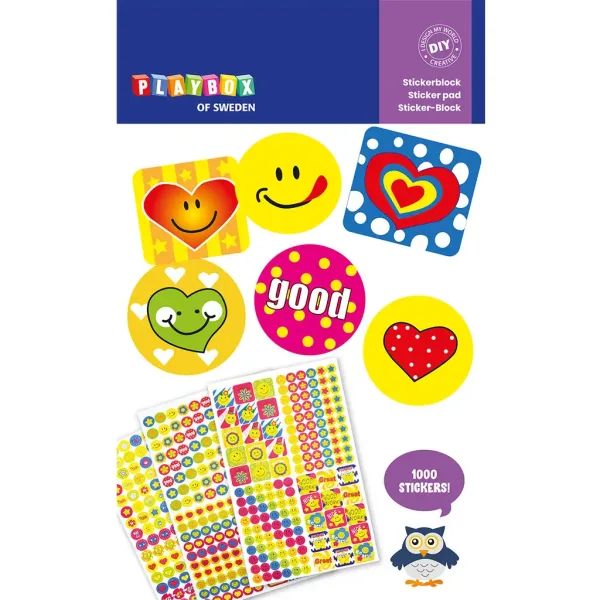 PlayBox: Dekorační Smile a emoji samolepky, balení 3 listy, 1000 ks. obrázek 1