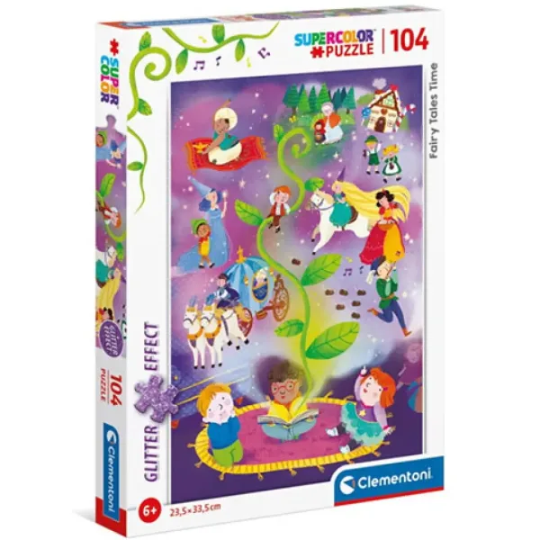 Pohádkový čas Supercolor třpytivé puzzle 104 dílků - Clementoni obrázek 1