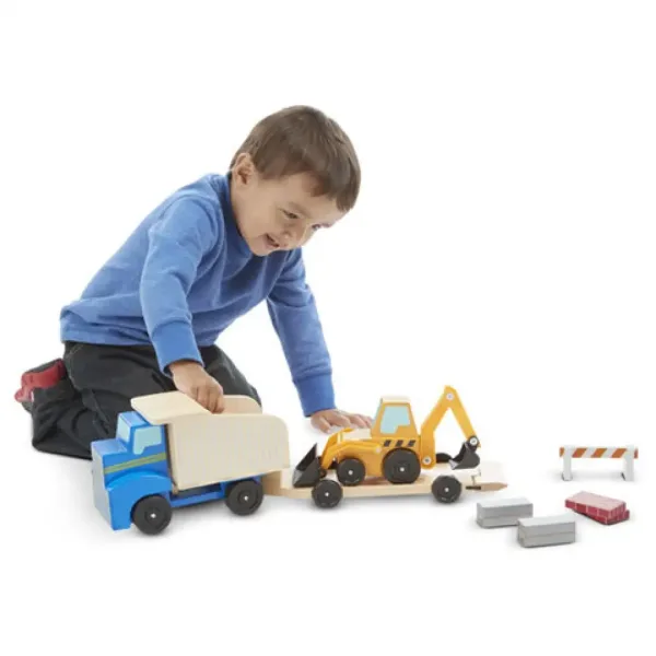 Pracovní stroje dřevěná sada vozidel - Melissa & Doug obrázek 3