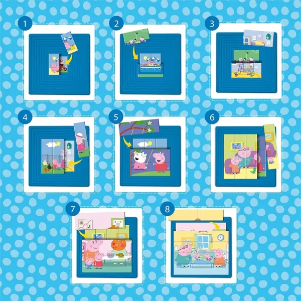 Prasátko Peppa 8 v 1 25dílné progresivní puzzle - Lisciani obrázek 4