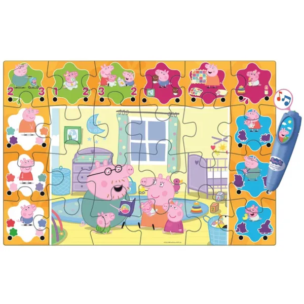 Prasátko Peppa interaktivní 24dílné podlahové puzzle - Clementoni obrázek 3