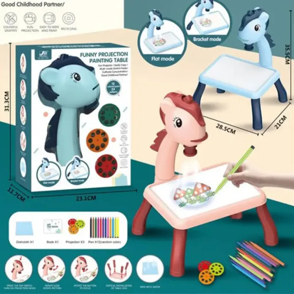 Projektorový kreslící stůl s loveckými noži ve dvou variantách obrázek 2