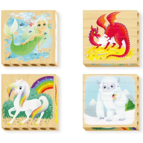 Quercetti: PlayBio Fantastické dívky 4 v 1 dřevěné puzzle obrázek 2