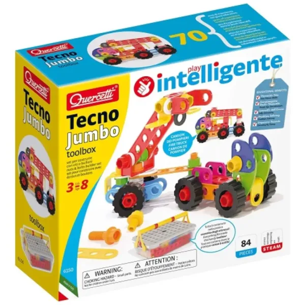 Quercetti: Tecno Jumbo stavební stroje stavebnice 84 ks obrázek 5