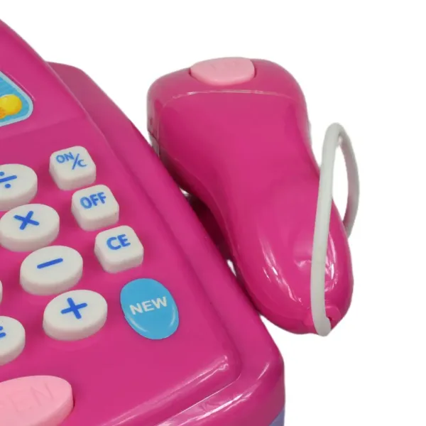 Růžová pokladna se světlem a zvukem, doplňky a hračkou penězi 24cm obrázek 5
