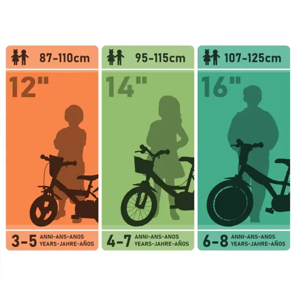 R88 16” dětské kolo s držákem na láhev a postranními kolečky v oranžovo-černé barvě – kolo Dino Bikes obrázek 4
