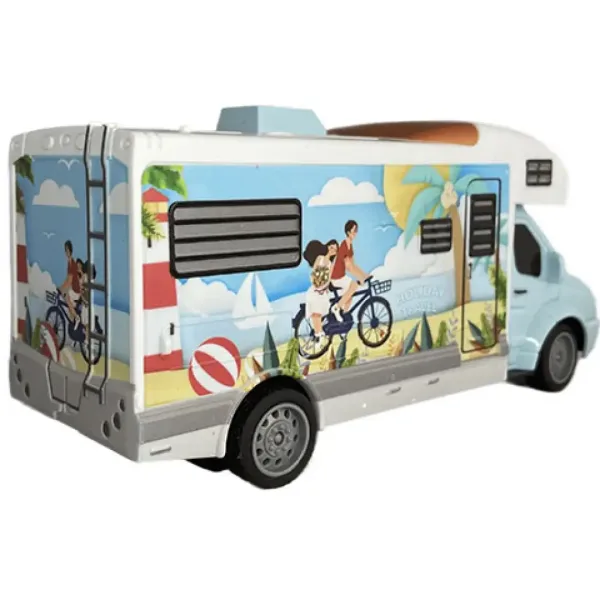 RC Dálkově ovládaný obytný vůz Holiday Travel s osvětlením 27MHz v měřítku 1/32, délka 20cm obrázek 2
