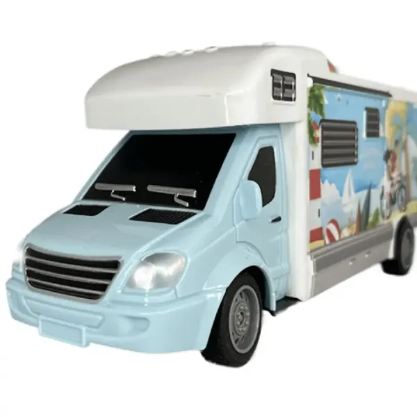 RC Dálkově ovládaný obytný vůz Holiday Travel s osvětlením 27MHz v měřítku 1/32, délka 20cm obrázek 3