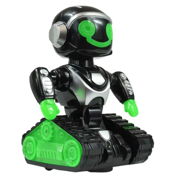 RC Interaktivní dálkově ovládaný MacroBot v černo-zelené barvě s osvětlením a zvukem 20cm obrázek 3