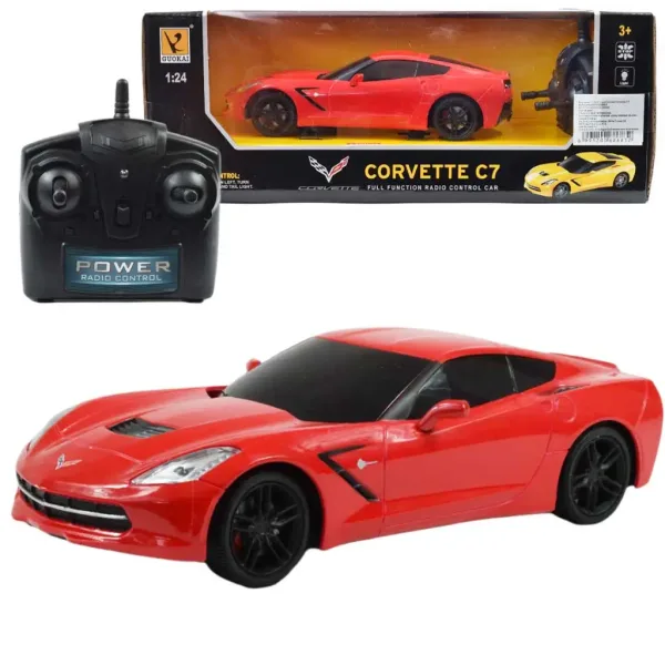 RC dálkově ovládaný Chevrolet Corvette C7 dálkově ovládané auto v měřítku 1/24, 19 cm, v různých barevných variantách, 1 ks. obrázek 1