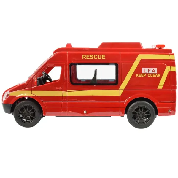 RC dálkově ovládaný červený hasičský minibus s světelnými efekty 2,4GHz měřítko 1/12 30cm obrázek 4