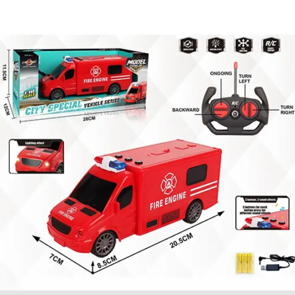 RC dálkově ovládaný hasičský vůz s efekty světla a zvuku v měřítku 1:18, 20 cm obrázek 5