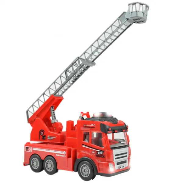RC dálkově ovládaný hasičský vůz s vysokozdvižnou plošinou a světelnými efekty v měřítku 1/48, 27 MHz, 20 cm obrázek 3