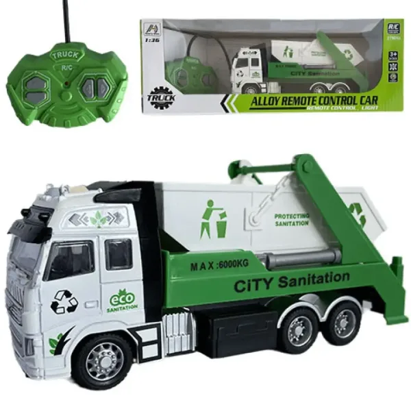 RC dálkově ovládaný odpadkový nebo kontejnerový vůz s osvětlením 27MHz 1/36 20cm ve dvou variantách obrázek 2
