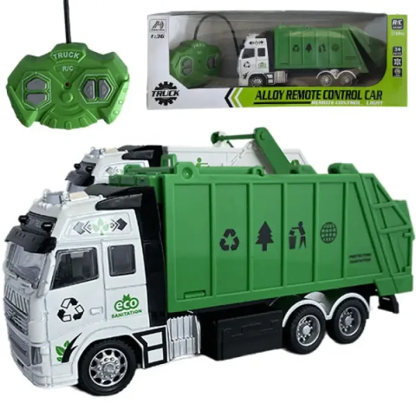 RC dálkově ovládaný odpadkový nebo kontejnerový vůz s osvětlením 27MHz 1/36 20cm ve dvou variantách obrázek 5