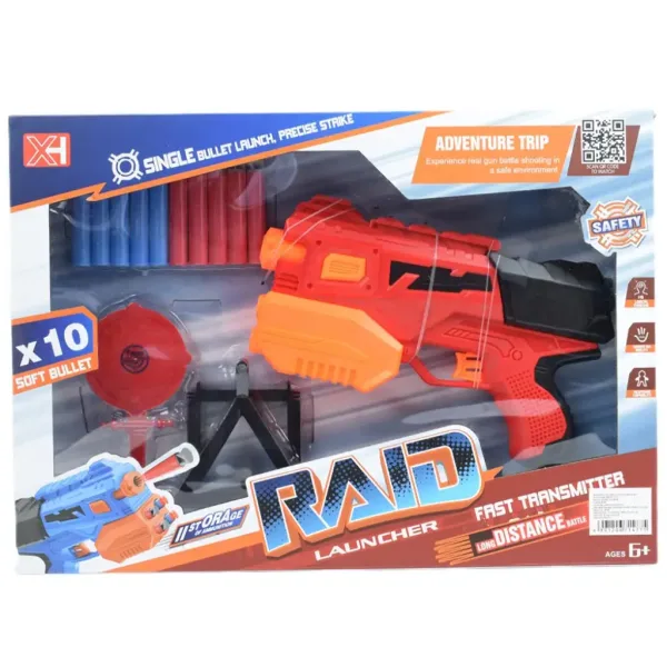 Raid Launcher: Ruční houbová střelná zbraň s terčem a náboji 26cm obrázek 10