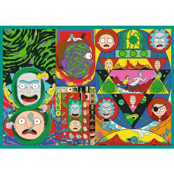 Rick a Morty Šílená dobrodružství 4x250dílné puzzle - Trefl obrázek 5