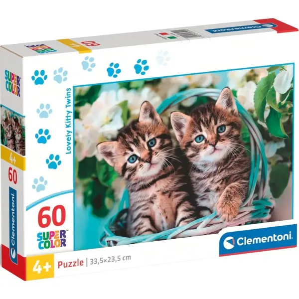 Roztomilé kočky 60dílné supercolor puzzle - Clementoni obrázek 1