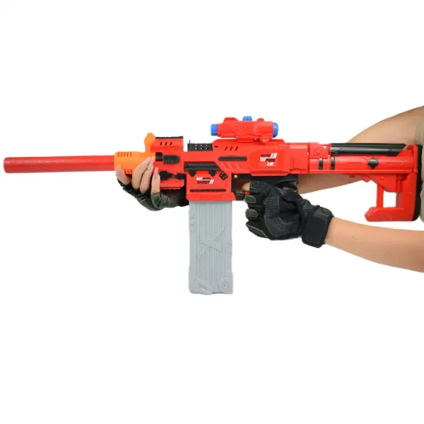 Sniping: Elektrická přestavitelná obří houbová střelná zbraň s náboji a terčem 79 cm. obrázek 4