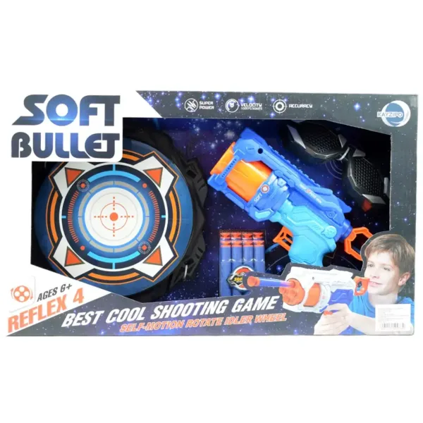 Soft Bullet: Reflex 4 manuální revolver s pěnovými střelami a terčem 22cm obrázek 9
